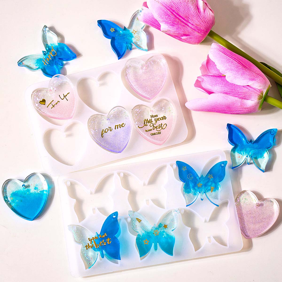 Resin Art Epoxy - Силиконовая форма для серег с шестью