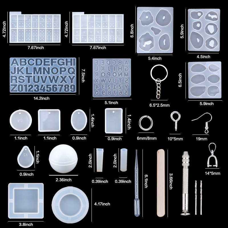 Набор силиконовых колец для из – обзор и цена Resin Art Earrings Kit